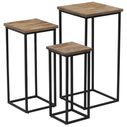 Beistelltisch-Set 3-tlg. Recyceltes Teak - Image 11