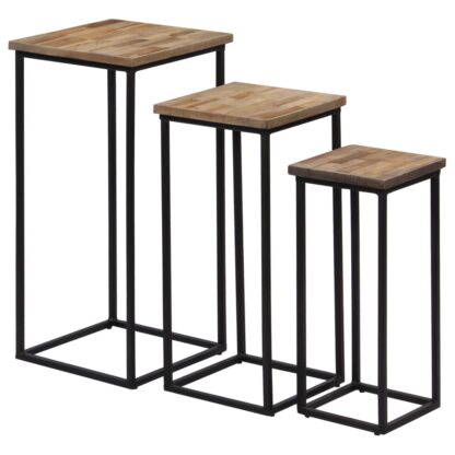 Beistelltisch-Set 3-tlg. Recyceltes Teak - Image 3