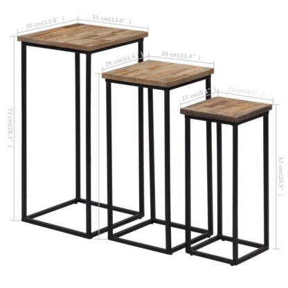 Beistelltisch-Set 3-tlg. Recyceltes Teak - Image 10