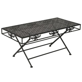 Couchtisch Klappbar Vintage-Stil Metall 100x50x45 cm Schwarz