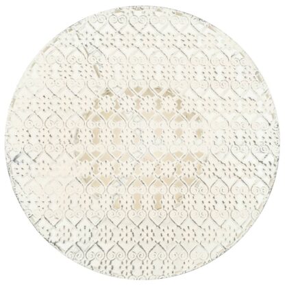 Bistrotisch Vintage-Stil Rund Metall 40 x 70 cm Weiß - Image 2