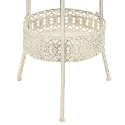 Bistrotisch Vintage-Stil Rund Metall 40 x 70 cm Weiß - Image 5