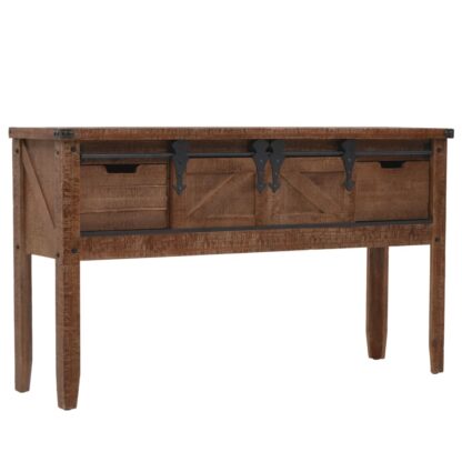 Konsolentisch Tannenholz Massiv 131x35,5x75 cm Braun
