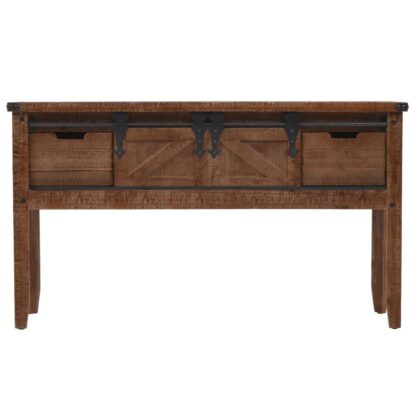 Konsolentisch Tannenholz Massiv 131x35,5x75 cm Braun - Image 2