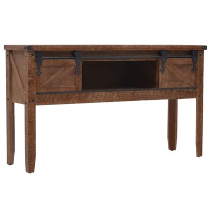 Konsolentisch Tannenholz Massiv 131x35,5x75 cm Braun - Image 5