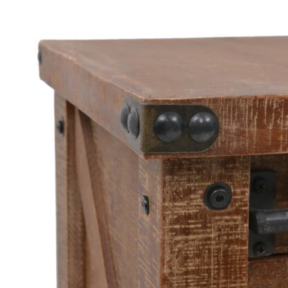 Konsolentisch Tannenholz Massiv 131x35,5x75 cm Braun - Image 6