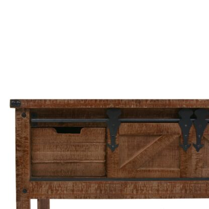Konsolentisch Tannenholz Massiv 131x35,5x75 cm Braun - Image 7