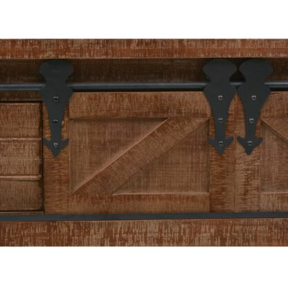 Konsolentisch Tannenholz Massiv 131x35,5x75 cm Braun - Image 9