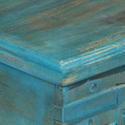 Aufbewahrungstruhe Mangoholz Massiv 100 x 40 x 41 cm Blau - Image 7