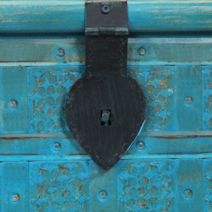 Aufbewahrungstruhe Mangoholz Massiv 100 x 40 x 41 cm Blau - Image 8