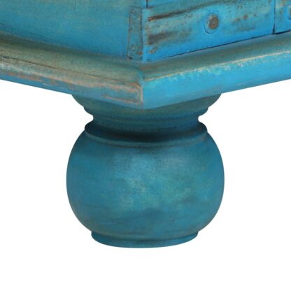 Aufbewahrungstruhe Mangoholz Massiv 100 x 40 x 41 cm Blau - Image 9