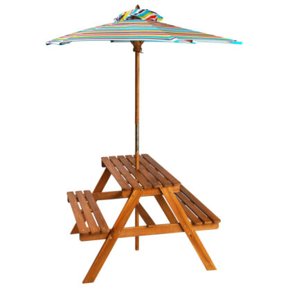 Kinder-Picknicktisch mit Sonnenschirm 79x90x60 cm Akazienholz - Image 2