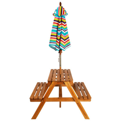 Kinder-Picknicktisch mit Sonnenschirm 79x90x60 cm Akazienholz - Image 3