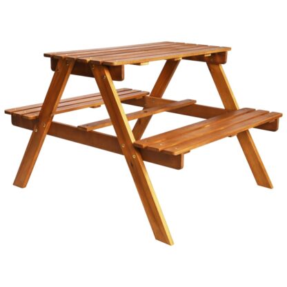 Kinder-Picknicktisch mit Sonnenschirm 79x90x60 cm Akazienholz - Image 4