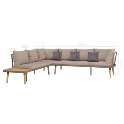 4-tlg. Garten-Lounge-Set mit Auflagen Massivholz Akazie Braun - Image 7