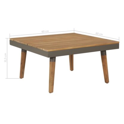 4-tlg. Garten-Lounge-Set mit Auflagen Massivholz Akazie Braun - Image 8