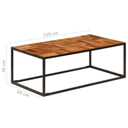 Couchtisch 110x60x40 cm Massivholz Akazie und Stahl - Image 7
