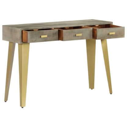 Konsolentisch Grau mit Messing 110 x 35 x 76 cm Mangoholz Massiv - Image 4