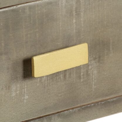 Konsolentisch Grau mit Messing 110 x 35 x 76 cm Mangoholz Massiv - Image 6