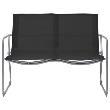 4-tlg. Garten-Lounge-Set Stoff und Stahl Schwarz - Image 2