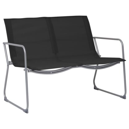 4-tlg. Garten-Lounge-Set Stoff und Stahl Schwarz - Image 3