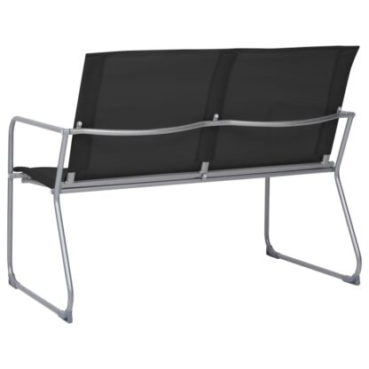 4-tlg. Garten-Lounge-Set Stoff und Stahl Schwarz - Image 4