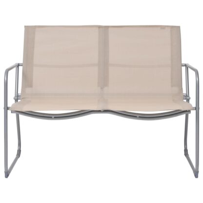 4-tlg. Garten-Lounge-Set Stoff und Stahl Creme - Image 2