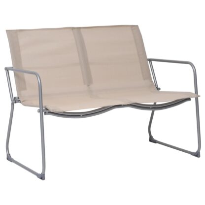 4-tlg. Garten-Lounge-Set Stoff und Stahl Creme - Image 3