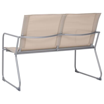 4-tlg. Garten-Lounge-Set Stoff und Stahl Creme - Image 4