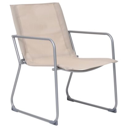 4-tlg. Garten-Lounge-Set Stoff und Stahl Creme - Image 8