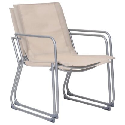 4-tlg. Garten-Lounge-Set Stoff und Stahl Creme - Image 10