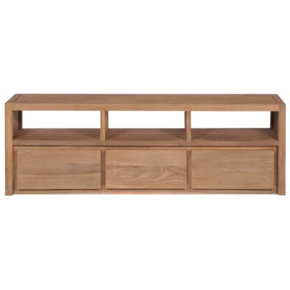 TV-Schrank Massivholz Teak Natur 120×30×40 cm - Image 8