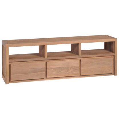TV-Schrank Massivholz Teak Natur 120×30×40 cm - Image 10