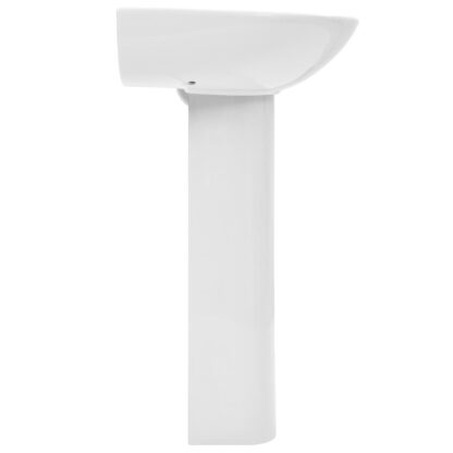 Freistehendes Waschbecken mit Säule Keramik Weiß 520x440x190 mm - Image 4