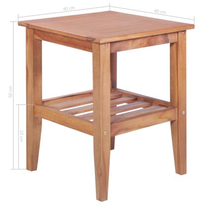 Couchtisch 40x40x50 cm Quadratisch Massivholz Teak - Image 6