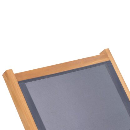 Sonnenliege Klappbar mit Rädern Teak Massivholz und Textilene - Image 7