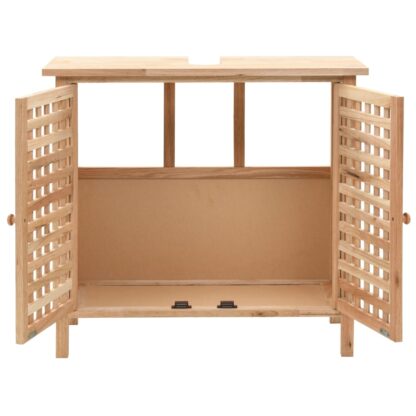 Waschbeckenunterschrank Massivholz Walnuss 66x29x61 cm - Image 2