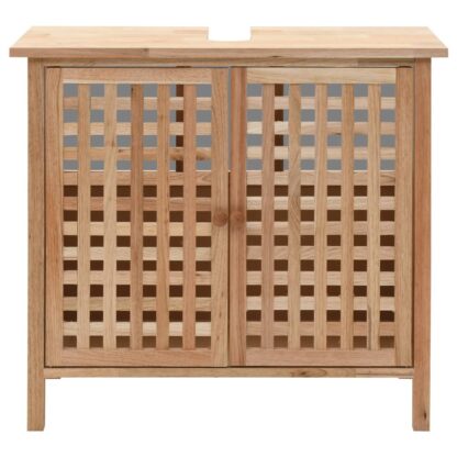Waschbeckenunterschrank Massivholz Walnuss 66x29x61 cm - Image 3