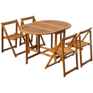 5-tlg. Garten-Essgruppe Klappbar Akazie Massivholz