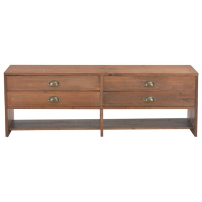 TV-Schrank mit 4 Schubladen 120x30x40 cm Massivholz Tanne - Image 2