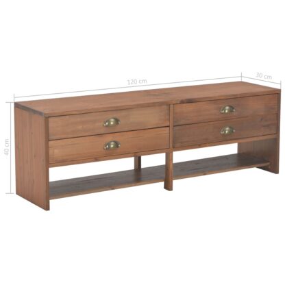 TV-Schrank mit 4 Schubladen 120x30x40 cm Massivholz Tanne - Image 8