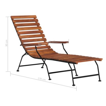 Outdoor Liegestuhl Akazienholz Massiv - Image 6