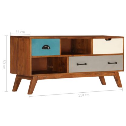TV-Schrank mit 3 Schubladen 110 x 35 x 50 cm Akazienholz Massiv - Image 10