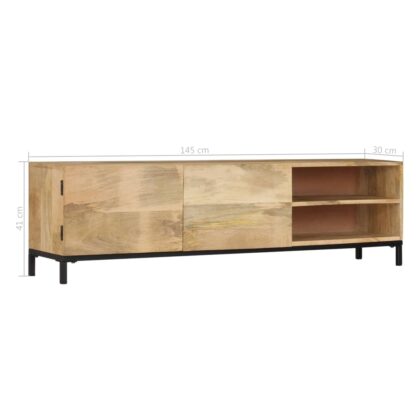 TV-Schrank 145 x 30 x 41 cm Mango-Massivholz - Image 9