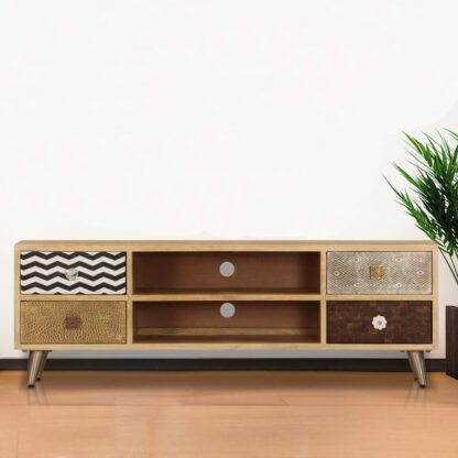 TV-Schrank 120x30x40 cm Massivholz Mango - Image 2