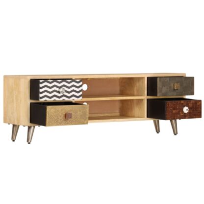 TV-Schrank 120x30x40 cm Massivholz Mango - Image 5