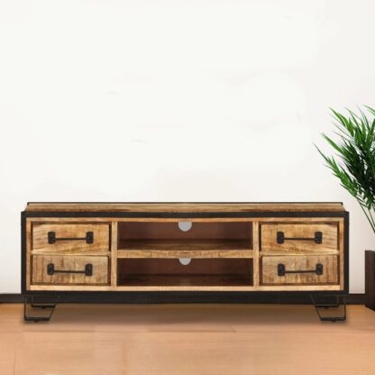 TV-Schrank mit Schubladen 120x30x40 cm Massivholz Mango - Image 2