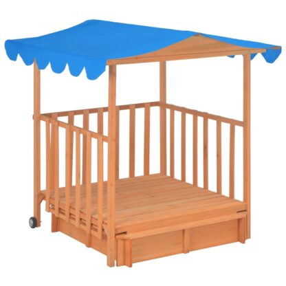 Kinderspielhaus mit Sandkasten Tannenholz Blau UV50 - Image 3