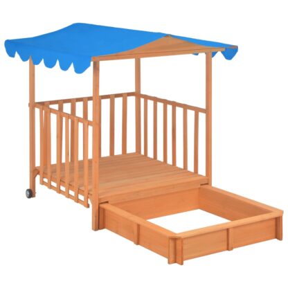 Kinderspielhaus mit Sandkasten Tannenholz Blau UV50 - Image 5