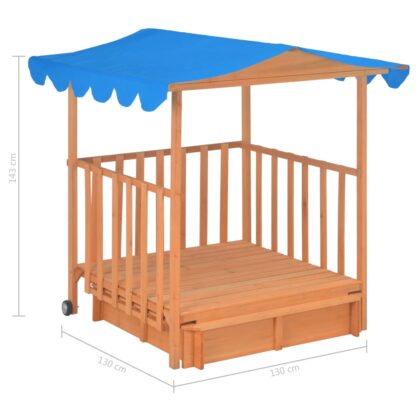Kinderspielhaus mit Sandkasten Tannenholz Blau UV50 - Image 10
